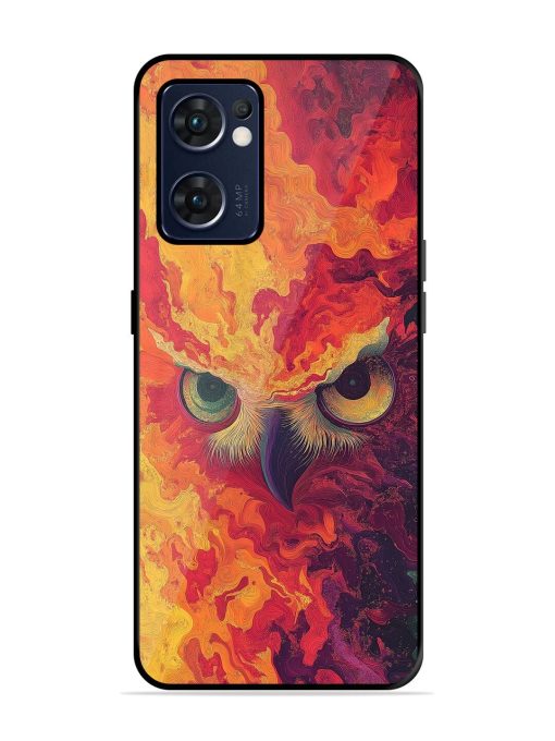 Fiery Owl Glossy Soft Edge Case for Oppo Reno 7 (5G) Chachhi