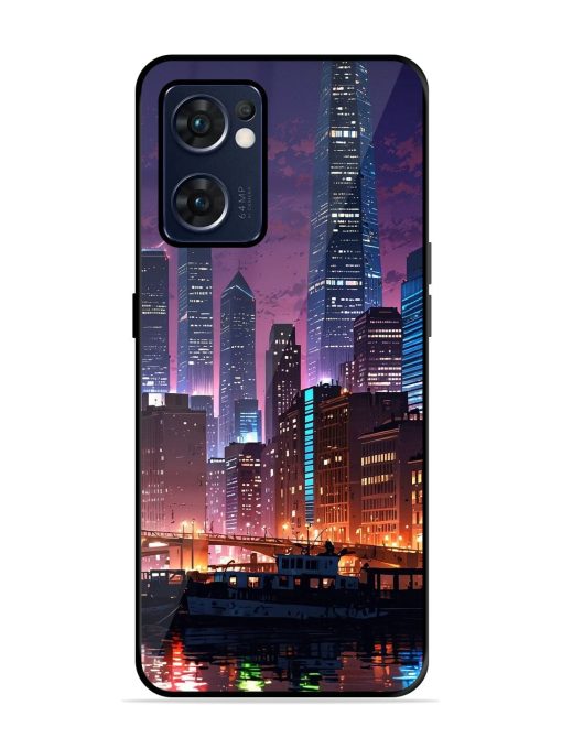 Neon Nightscape Glossy Soft Edge Case for Oppo Reno 7 (5G) Chachhi