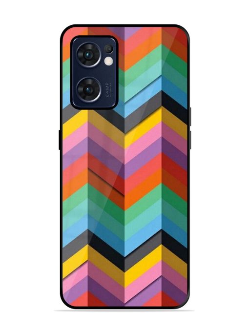 Colorful Zigzag Glossy Soft Edge Case for Oppo Reno 7 (5G) Chachhi