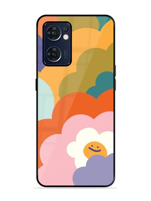 Happy Flower Power Glossy Soft Edge Case for Oppo Reno 7 (5G) Chachhi