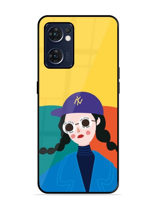 Starry-Eyed Girl Glossy Soft Edge Case for Oppo Reno 7 (5G) Chachhi