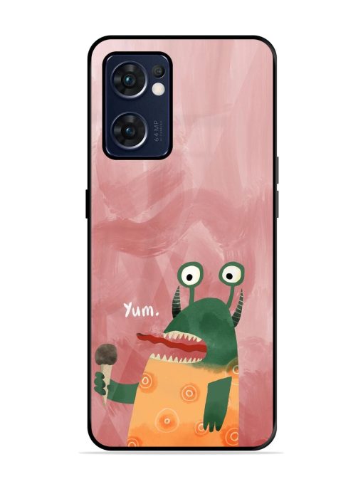 Hungry Monster Glossy Soft Edge Case for Oppo Reno 7 (5G) Chachhi