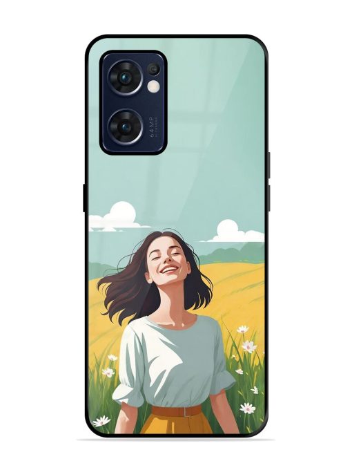 Girl Graffiti Glossy Soft Edge Case for Oppo Reno 7 (5G) Chachhi