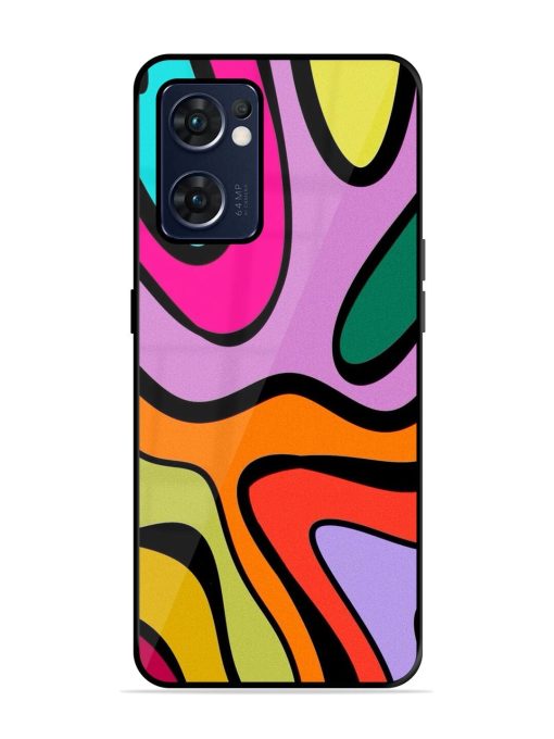 Groovy Swirls Glossy Soft Edge Case for Oppo Reno 7 (5G) Chachhi