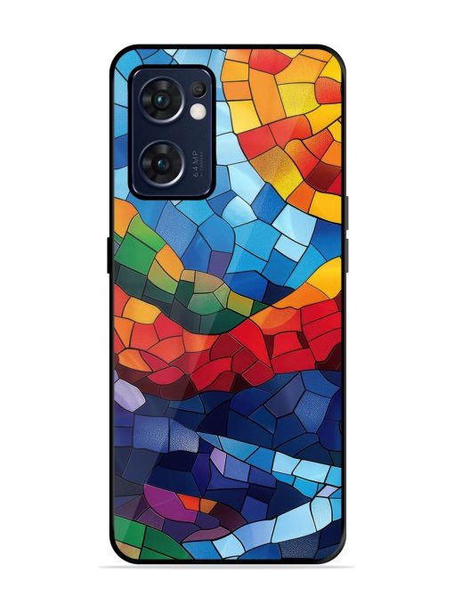 Mosaic Sunset Glossy Soft Edge Case for Oppo Reno 7 (5G) Chachhi