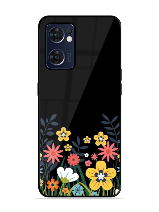 Floral Night Sky Glossy Soft Edge Case for Oppo Reno 7 (5G) Chachhi