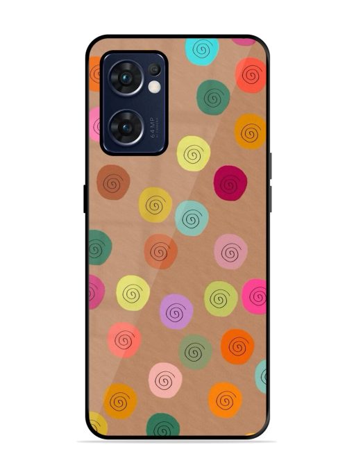 Swirly Dots On Kraft Glossy Soft Edge Case for Oppo Reno 7 (5G) Chachhi