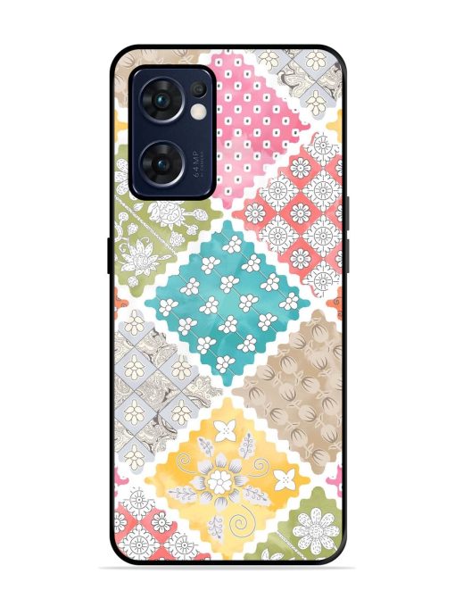 Patchwork Dreamscape Glossy Soft Edge Case for Oppo Reno 7 (5G) Chachhi