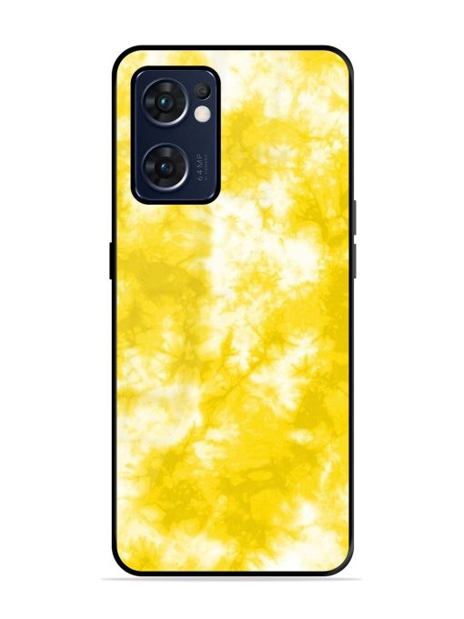 Golden Tie-Dye Twirl Glossy Soft Edge Case for Oppo Reno 7 (5G) Chachhi