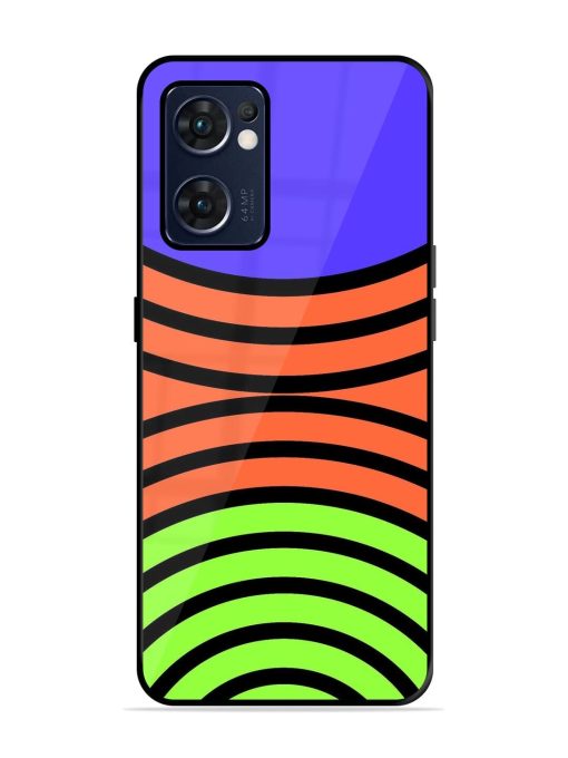 Psychedelic Stripe Symphony Glossy Soft Edge Case for Oppo Reno 7 (5G) Chachhi