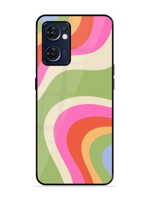 Wavy Rainbow Wonderland Glossy Soft Edge Case for Oppo Reno 7 (5G) Chachhi