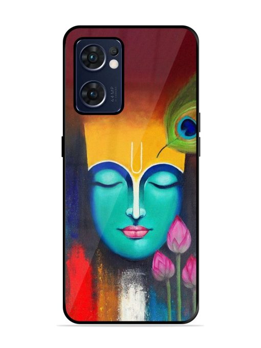 Divine Tranquility: The Face Of Krishna Glossy Soft Edge Case for Oppo Reno 7 (5G) Chachhi