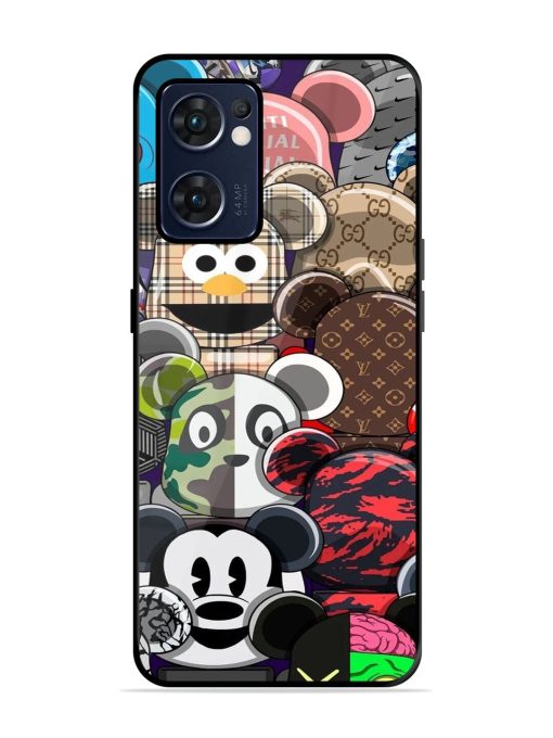 Streetwear Bearbrick Extravaganza Glossy Soft Edge Case for Oppo Reno 7 (5G) Chachhi