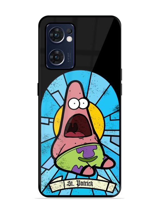 St. Patrick'S Day Stained Glass Patrick Star Glossy Soft Edge Case for Oppo Reno 7 (5G) Chachhi