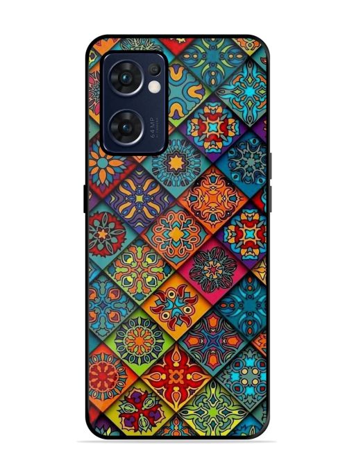 Patchwork Mandala Mosaic Glossy Soft Edge Case for Oppo Reno 7 (5G) Chachhi