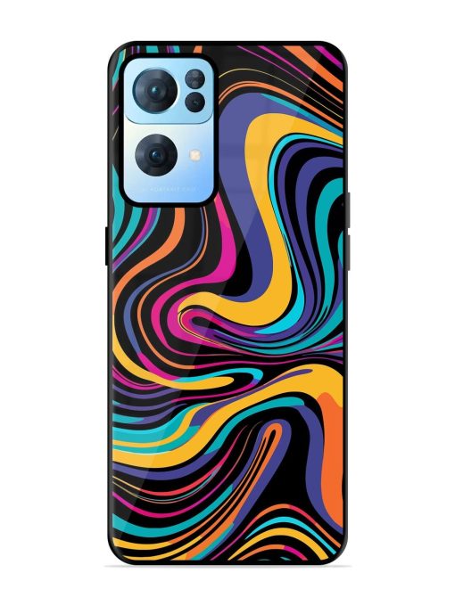 Psychedelic Swirl Glossy Soft Edge Case for Oppo Reno 7 Pro (5G) Chachhi