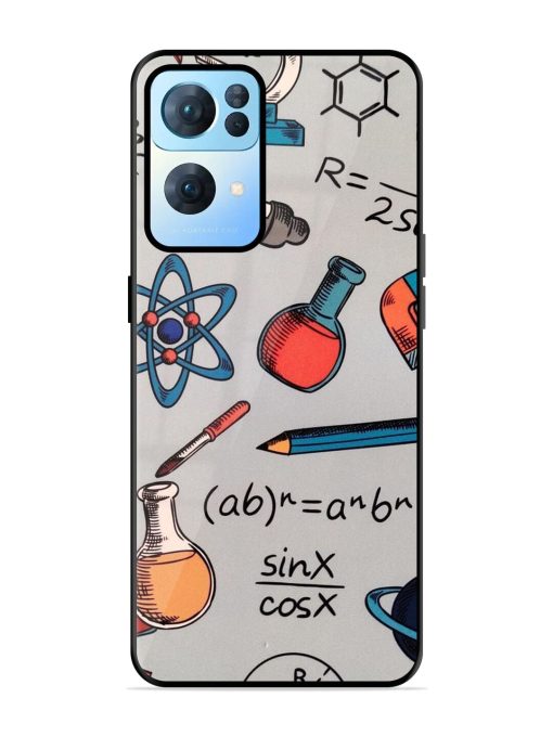 Science Doodle Glossy Soft Edge Case for Oppo Reno 7 Pro (5G) Chachhi