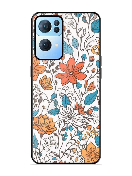 Floral Symphony Glossy Soft Edge Case for Oppo Reno 7 Pro (5G) Chachhi