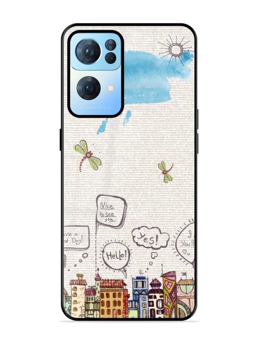 Doodle City Glossy Soft Edge Case for Oppo Reno 7 Pro (5G) Chachhi