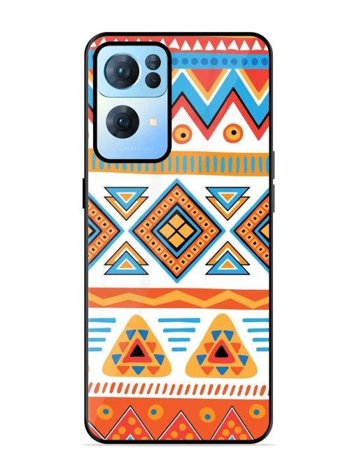 Vibrant Tribal Pattern Glossy Soft Edge Case for Oppo Reno 7 Pro (5G) Chachhi