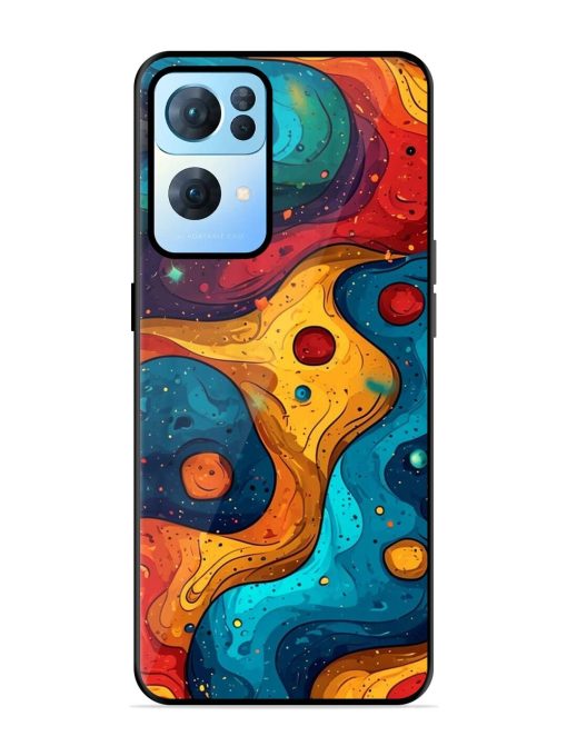 Cosmic Swirl Glossy Soft Edge Case for Oppo Reno 7 Pro (5G) Chachhi