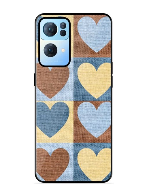 Hearts On Canvas Glossy Soft Edge Case for Oppo Reno 7 Pro (5G) Chachhi