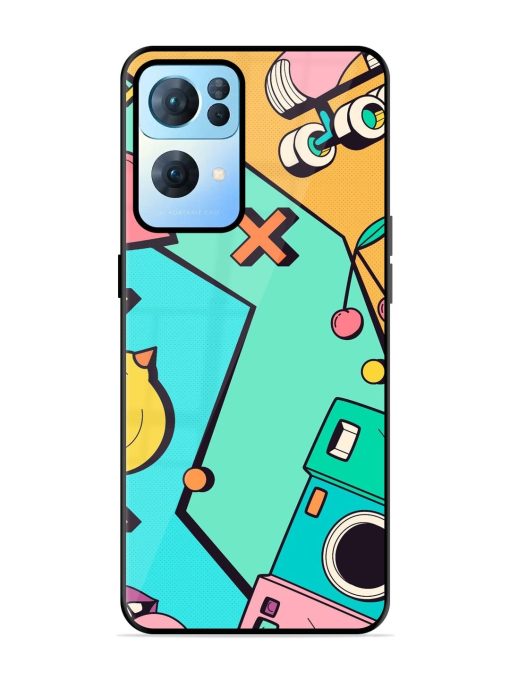 Retro Remix Glossy Soft Edge Case for Oppo Reno 7 Pro (5G) Chachhi