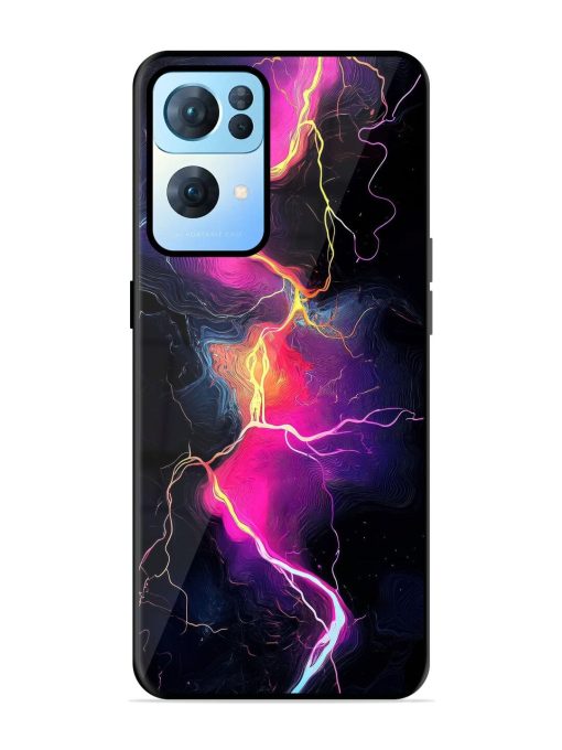 Electric Dreams Glossy Soft Edge Case for Oppo Reno 7 Pro (5G) Chachhi