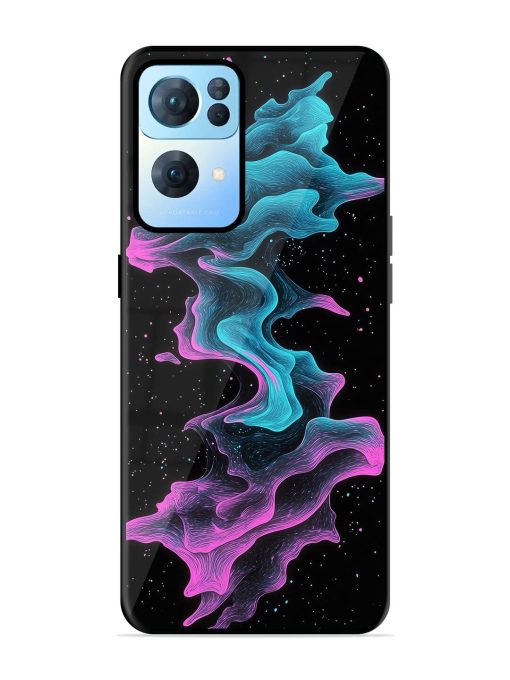 Cosmic Currents Glossy Soft Edge Case for Oppo Reno 7 Pro (5G) Chachhi