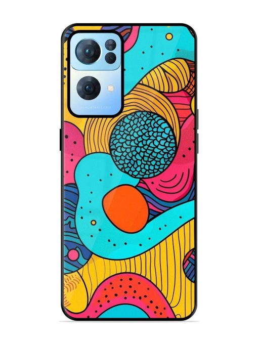 Psychedelic Patterns Glossy Soft Edge Case for Oppo Reno 7 Pro (5G) Chachhi