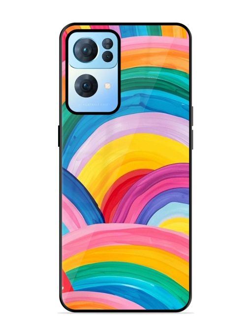 Rainbow Symphony Glossy Soft Edge Case for Oppo Reno 7 Pro (5G) Chachhi