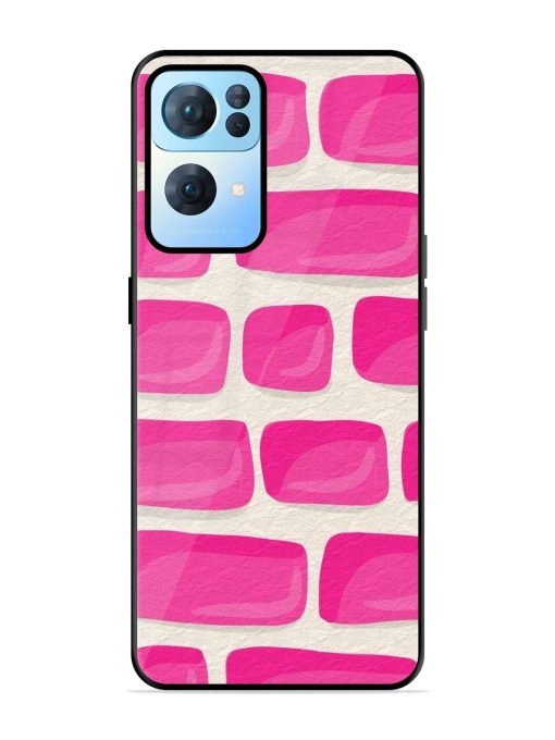 Pink Brick Wall Glossy Soft Edge Case for Oppo Reno 7 Pro (5G) Chachhi