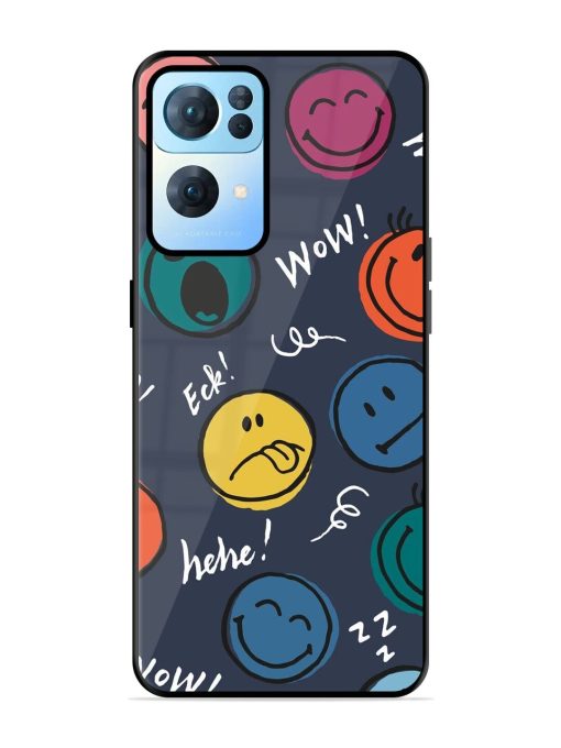 Emoticon Parade Glossy Soft Edge Case for Oppo Reno 7 Pro (5G) Chachhi