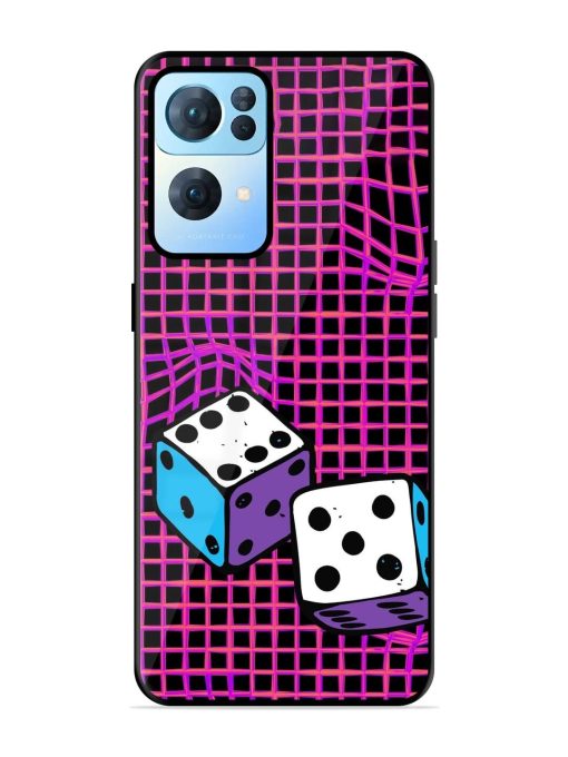 Glitched Dice Glossy Soft Edge Case for Oppo Reno 7 Pro (5G) Chachhi