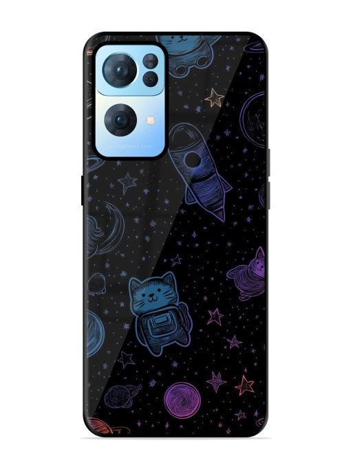 Cosmic Cat Chaos Glossy Soft Edge Case for Oppo Reno 7 Pro (5G) Chachhi