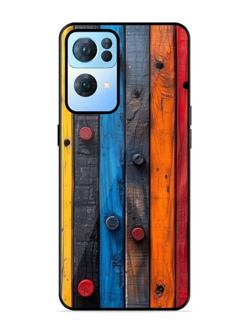 Rainbow Plank Glossy Soft Edge Case for Oppo Reno 7 Pro (5G) Chachhi