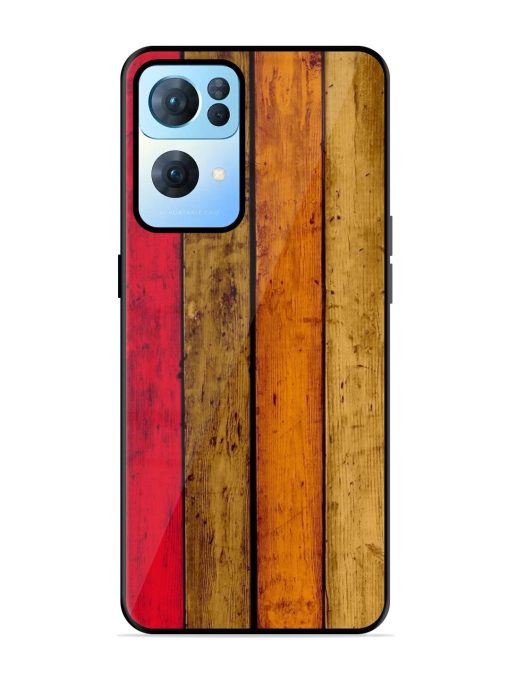 Colorful Woodgrain Glossy Soft Edge Case for Oppo Reno 7 Pro (5G) Chachhi