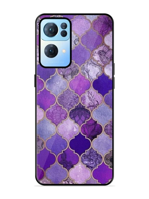 Purple Mosaic Magic Glossy Soft Edge Case for Oppo Reno 7 Pro (5G) Chachhi