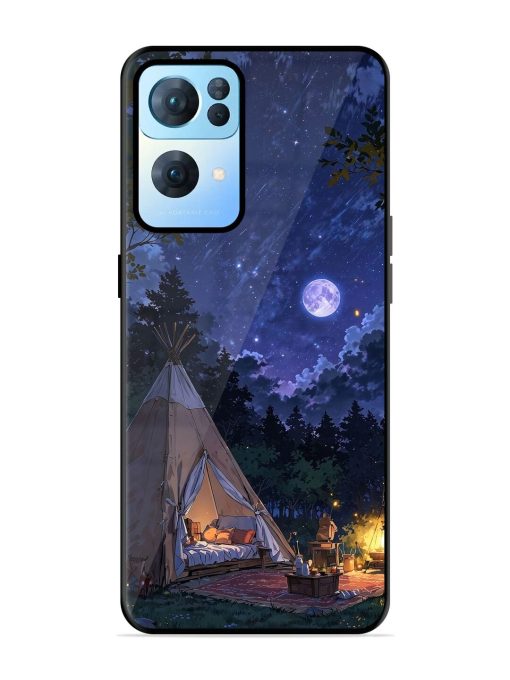 Moonlight Camping Glossy Soft Edge Case for Oppo Reno 7 Pro (5G) Chachhi