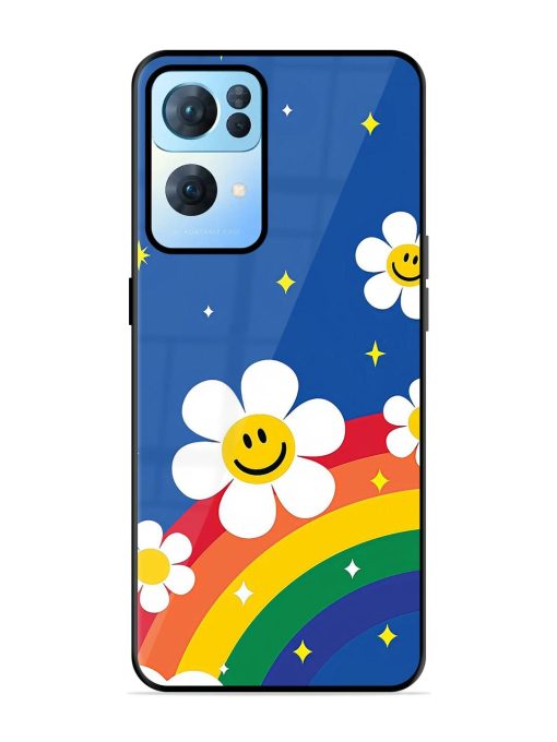 Happy Daisies And Rainbow Sky Glossy Soft Edge Case for Oppo Reno 7 Pro (5G) Chachhi