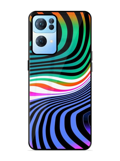 Psychedelic Waves Glossy Soft Edge Case for Oppo Reno 7 Pro (5G) Chachhi