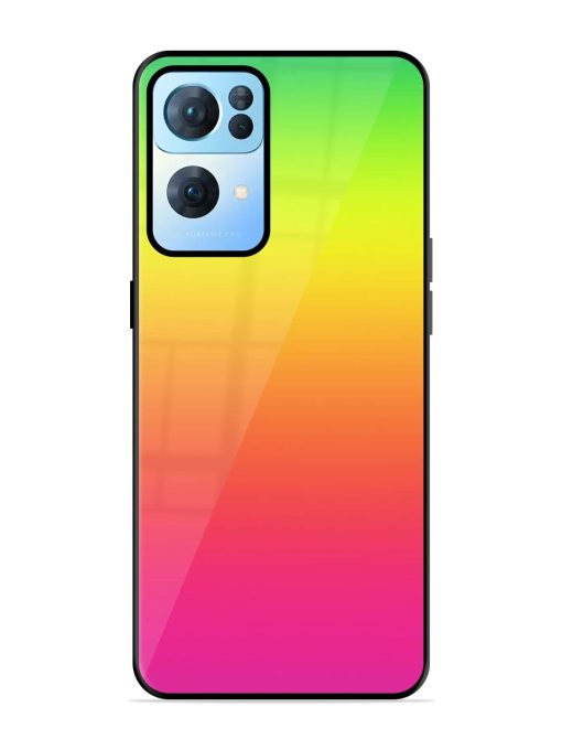 Rainbow Gradient Glossy Soft Edge Case for Oppo Reno 7 Pro (5G) Chachhi