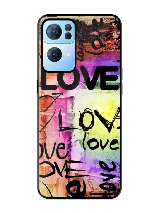 Love Graffiti Glossy Soft Edge Case for Oppo Reno 7 Pro (5G) Chachhi