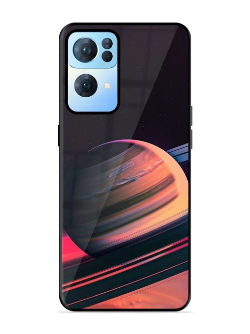 Neon Saturn Glossy Soft Edge Case for Oppo Reno 7 Pro (5G) Chachhi