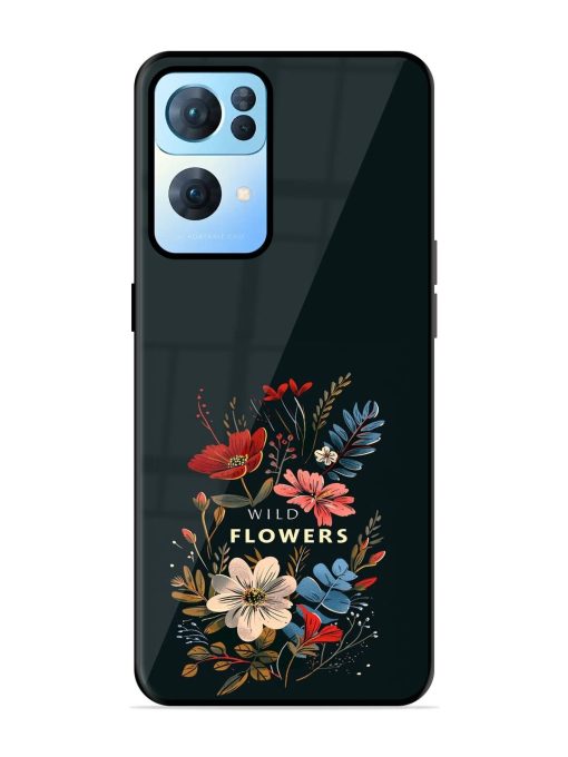 Dark Floral Glossy Soft Edge Case for Oppo Reno 7 Pro (5G) Chachhi