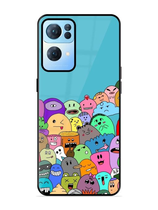 Monster Mash Glossy Soft Edge Case for Oppo Reno 7 Pro (5G) Chachhi