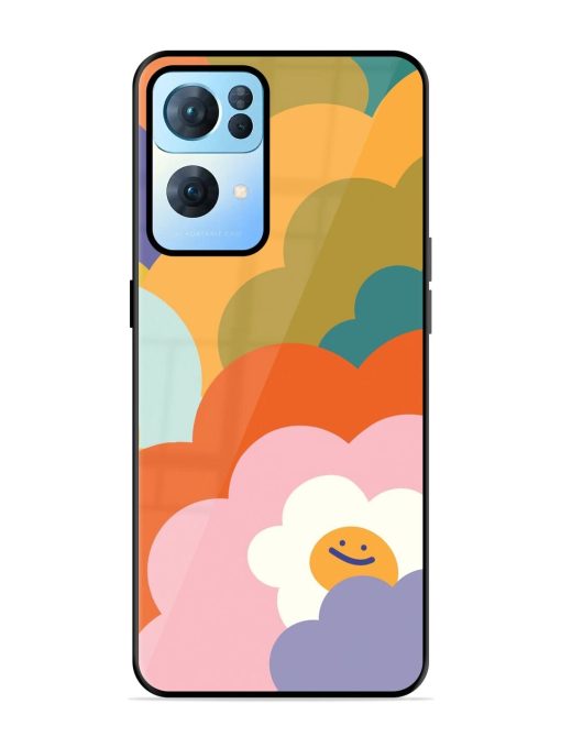 Happy Flower Power Glossy Soft Edge Case for Oppo Reno 7 Pro (5G) Chachhi