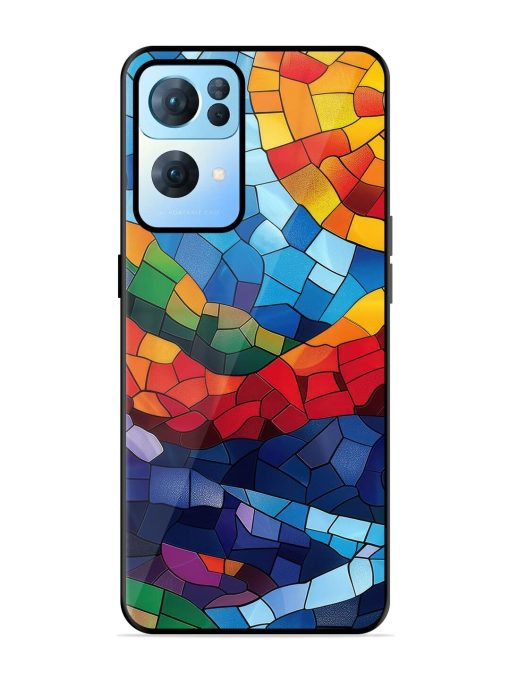 Mosaic Sunset Glossy Soft Edge Case for Oppo Reno 7 Pro (5G) Chachhi