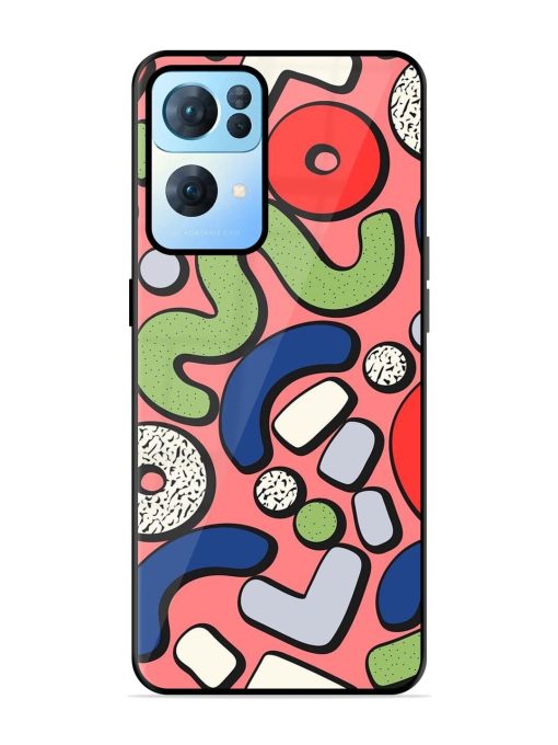 Groovy Geometric Shapes Glossy Soft Edge Case for Oppo Reno 7 Pro (5G) Chachhi