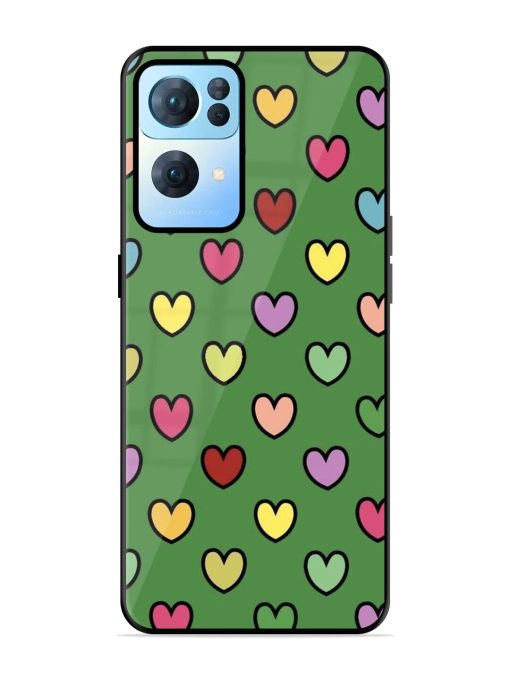 Rainbow Heart Parade Glossy Soft Edge Case for Oppo Reno 7 Pro (5G) Chachhi